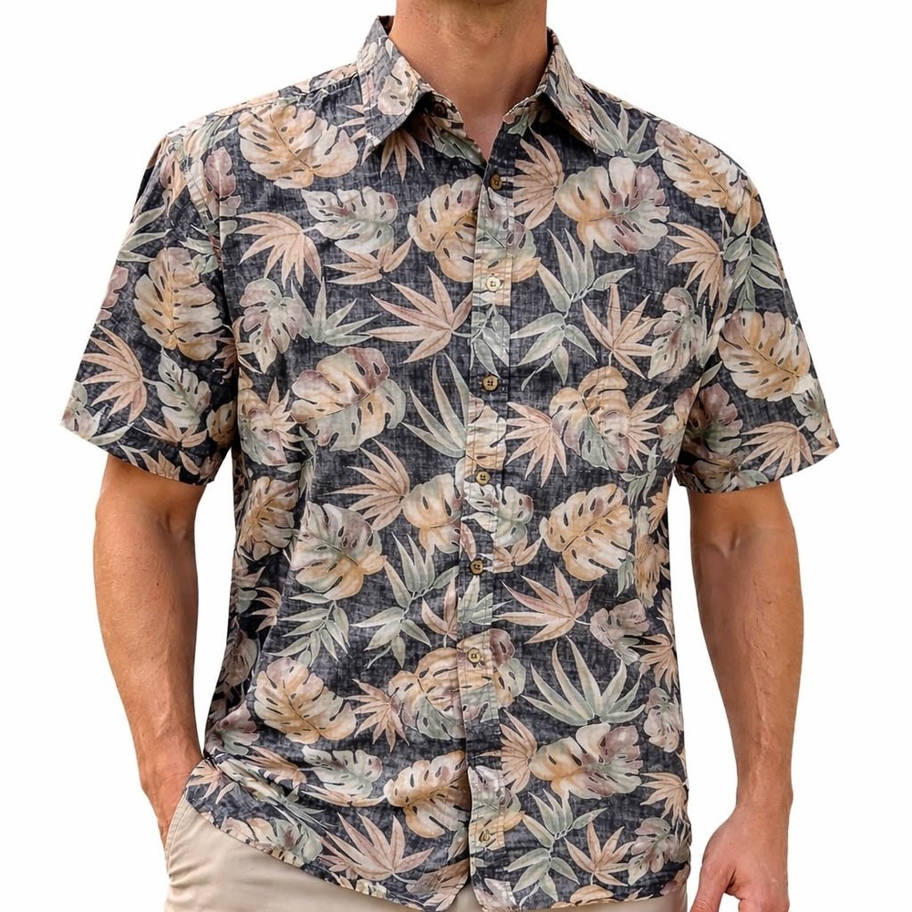 Cooke Street Hawaiian Aloha Shirt 2XL Reverse Print Multi-Color Floral